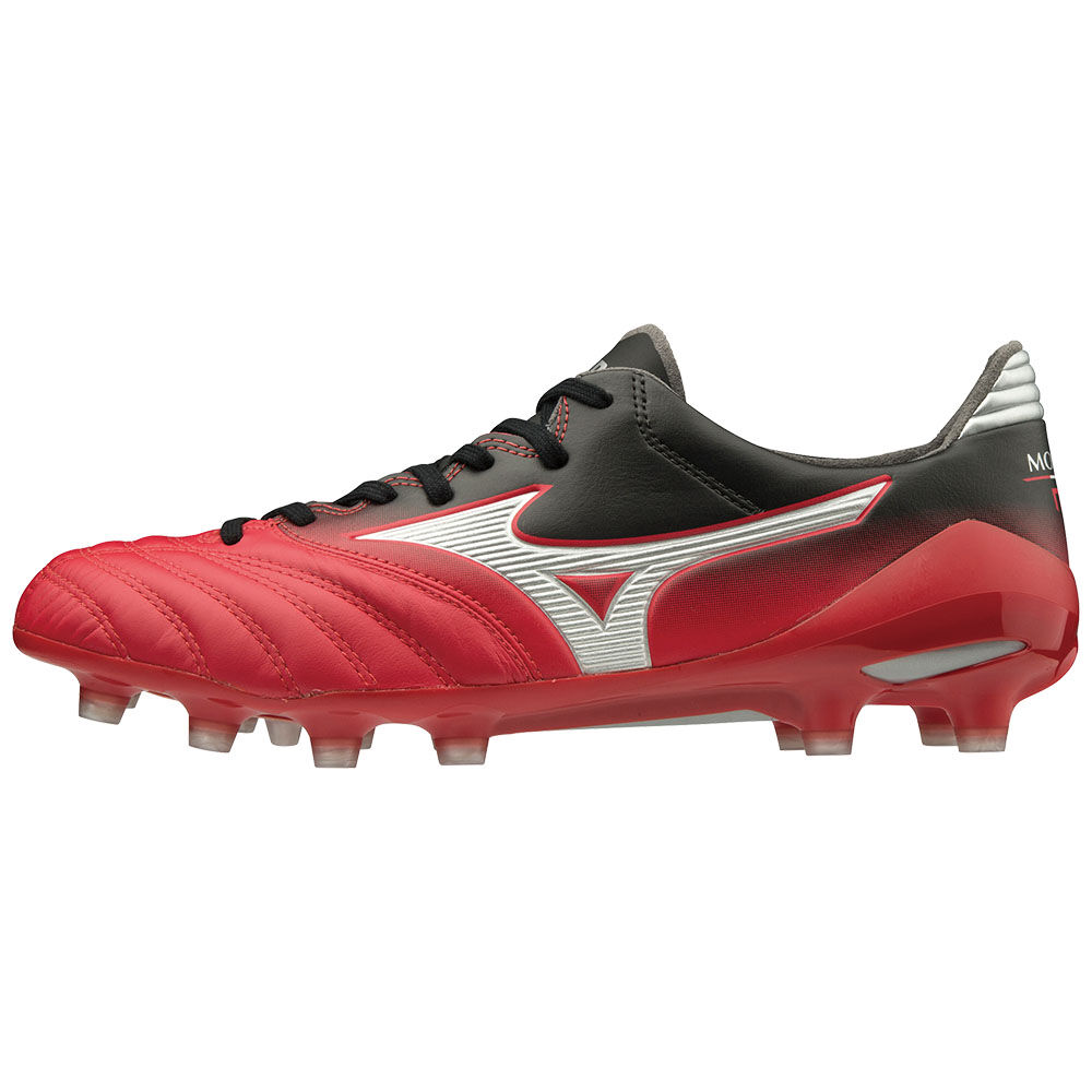 Tacos de Futbol Mizuno MORELIA NEO II MD Para Hombre Rojos/Plateados/Negros 8124769-GZ